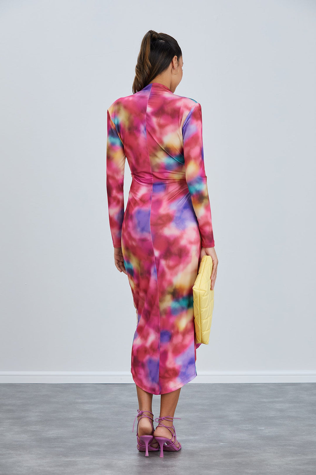 Forever Long Sleeve Wrap Midi Dress - jqwholesale.com