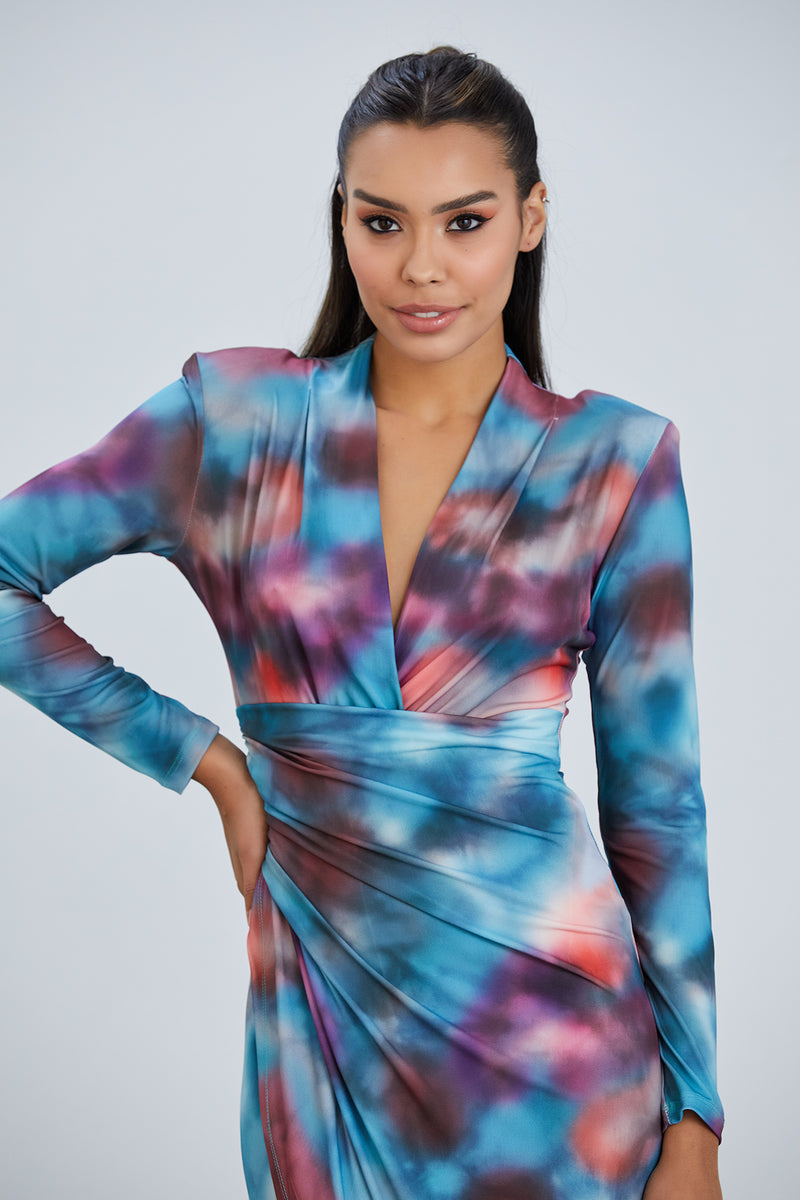 Forever Long Sleeve Wrap Midi Dress