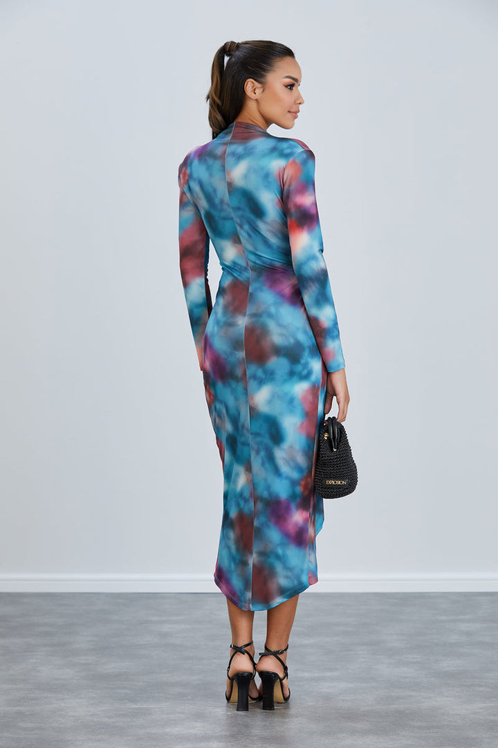 Forever Long Sleeve Wrap Midi Dress