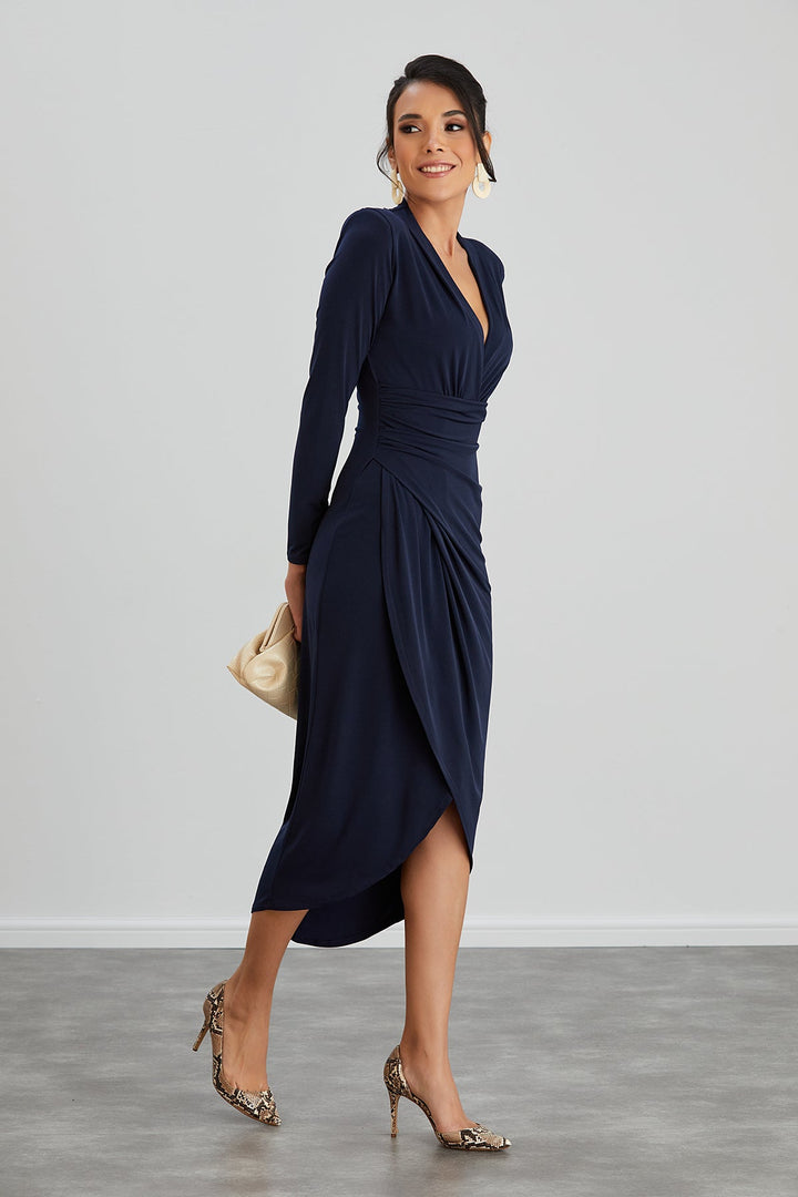 Forever Wrap Midi dress with front Slit - jqwholesale.com