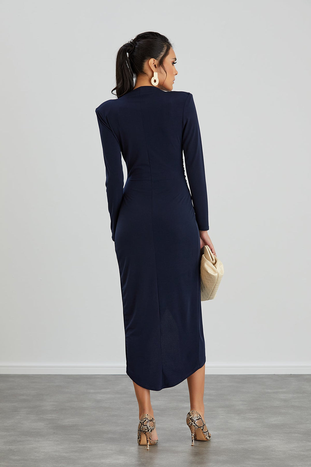 Forever Wrap Midi dress with front Slit - jqwholesale.com