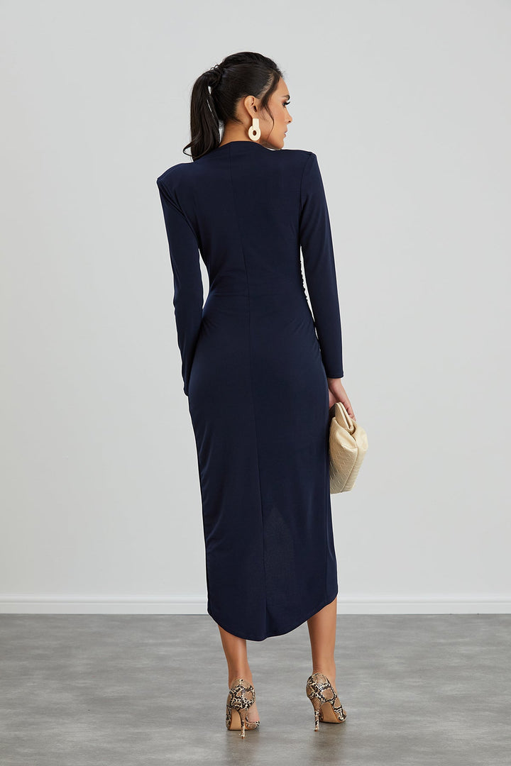 Forever Wrap Midi dress with front Slit - jqwholesale.com