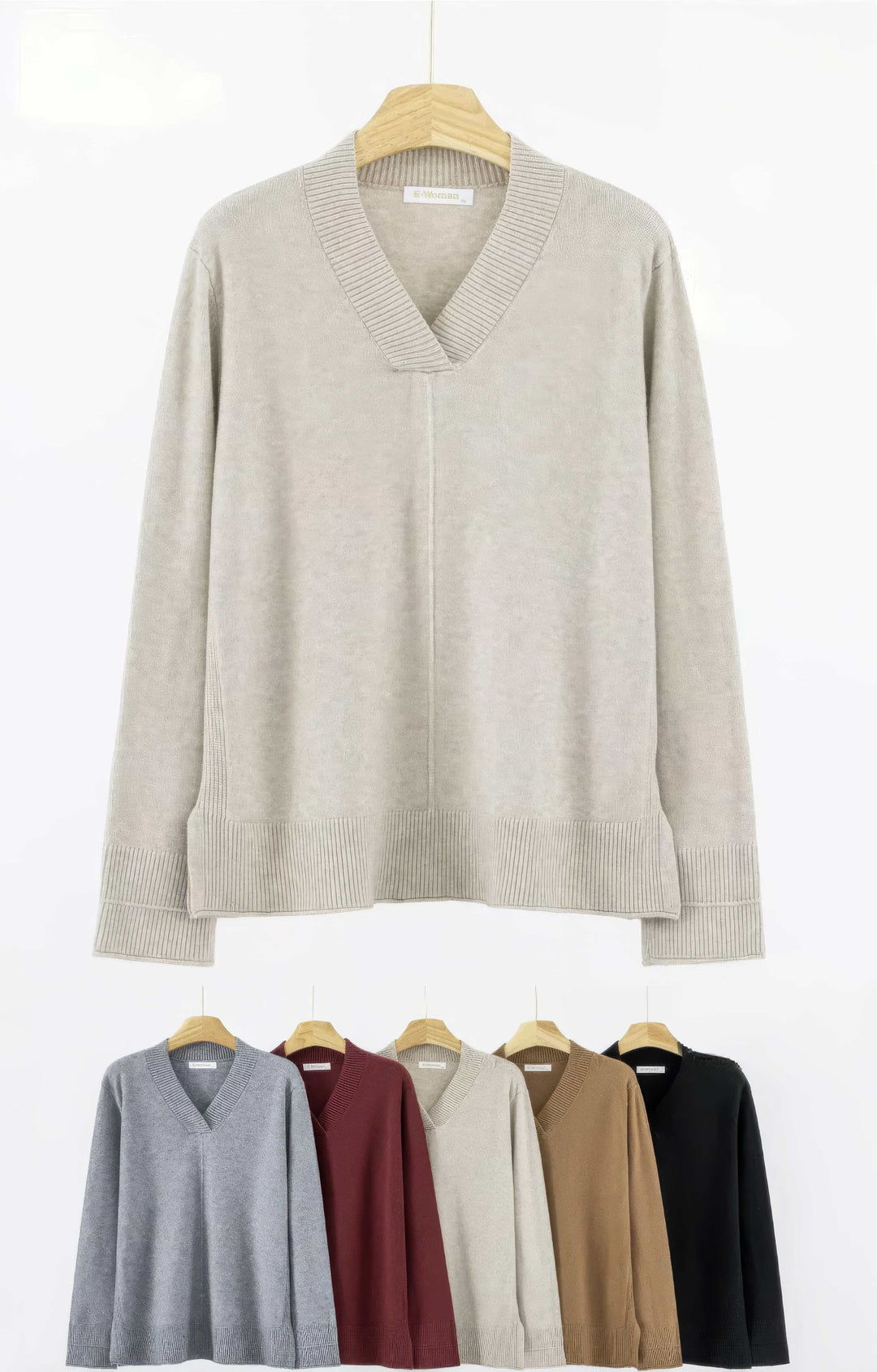 V Crossover Fine Knit Jumper