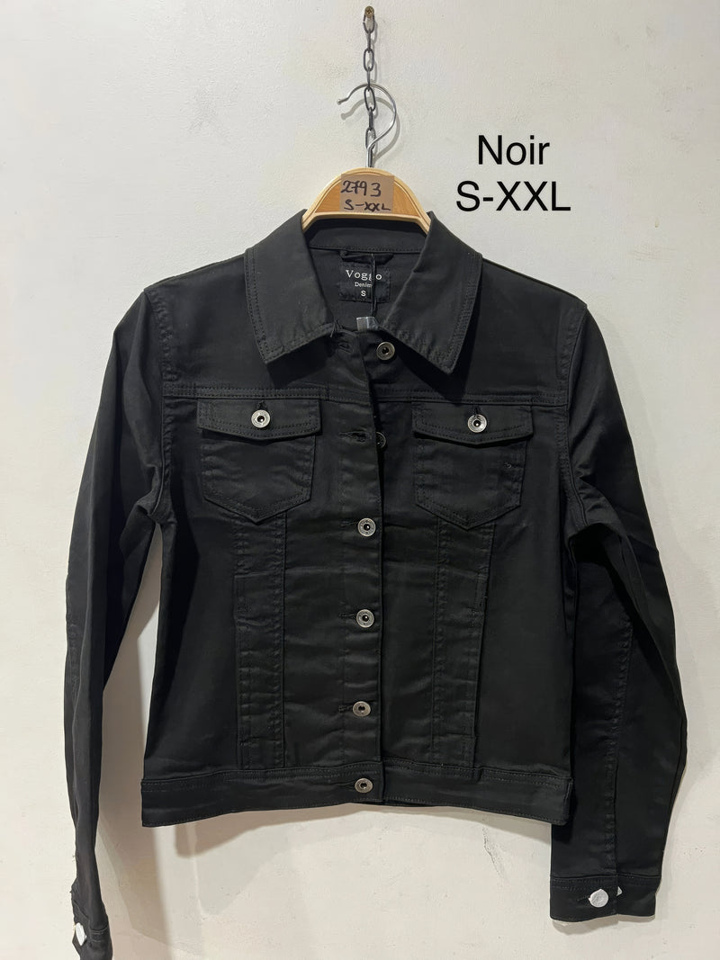 Black Voggo Cotton Bi-stretch Denim Jacket (5p.pack)
