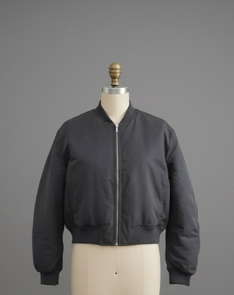 (3P.PACK) Short Beige Bomber- Black - jqwholesale.com