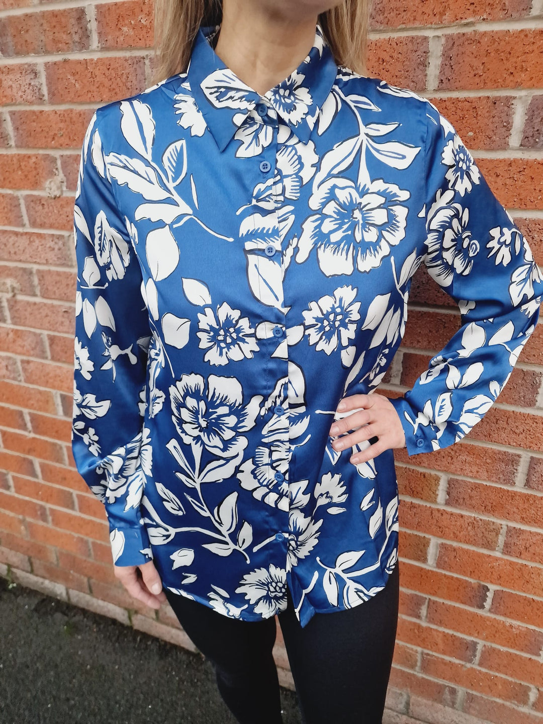 (4P.PACK) Ela Floral Sateen Shirt - jqwholesale.com