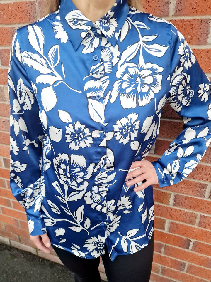 (4P.PACK) Ela Floral Sateen Shirt - jqwholesale.com