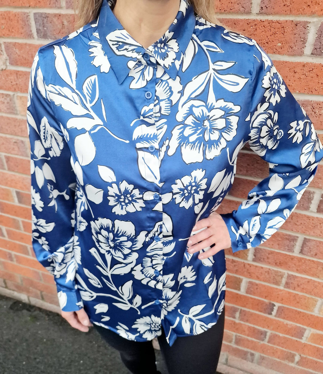 (4P.PACK) Ela Floral Sateen Shirt - jqwholesale.com