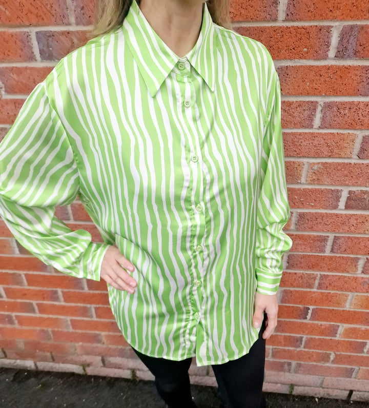 (4P. PACK) Zebra Swirl Sateen Shirt - jqwholesale.com