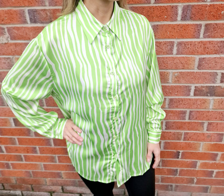 (4P. PACK) Zebra Swirl Sateen Shirt - jqwholesale.com