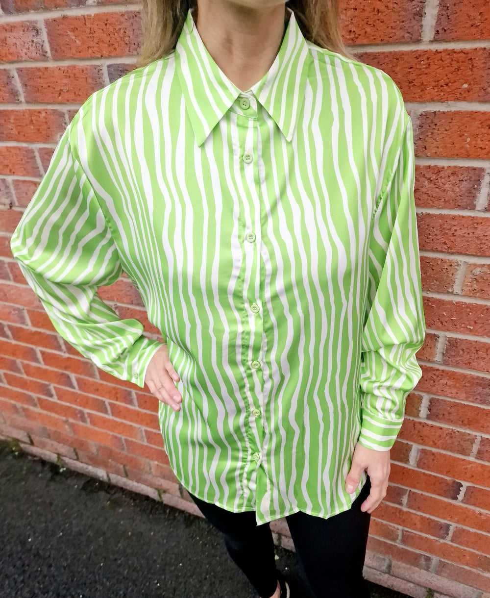 (4P. PACK) Zebra Swirl Sateen Shirt - jqwholesale.com