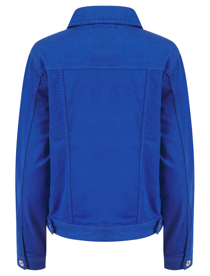(7P.PACK) Royal Blue Denim Cotton Stretch Jacket - jqwholesale.com
