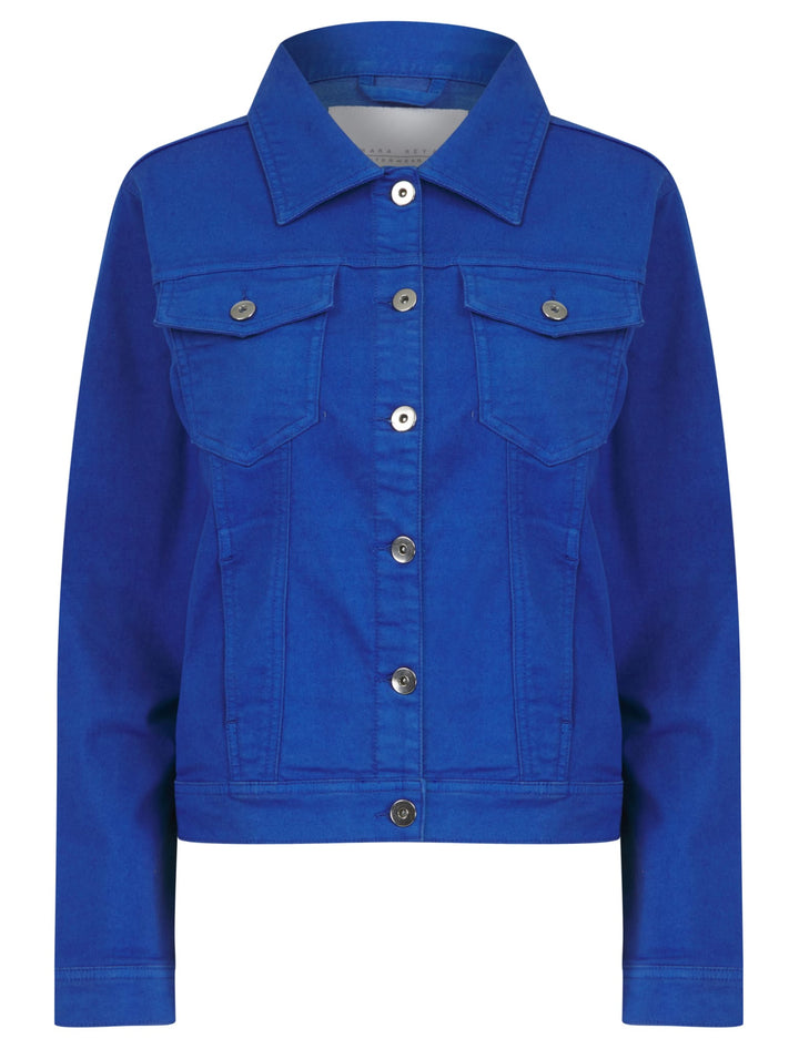 (7P.PACK) Royal Blue Denim Cotton Stretch Jacket - jqwholesale.com
