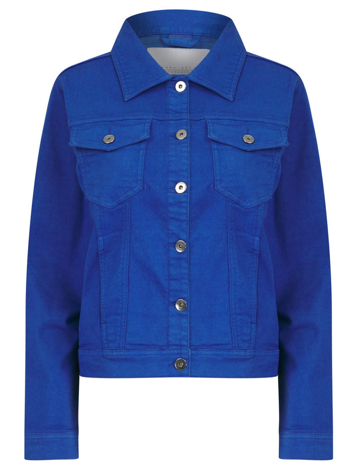 (7P.PACK) Royal Blue Denim Cotton Stretch Jacket - jqwholesale.com