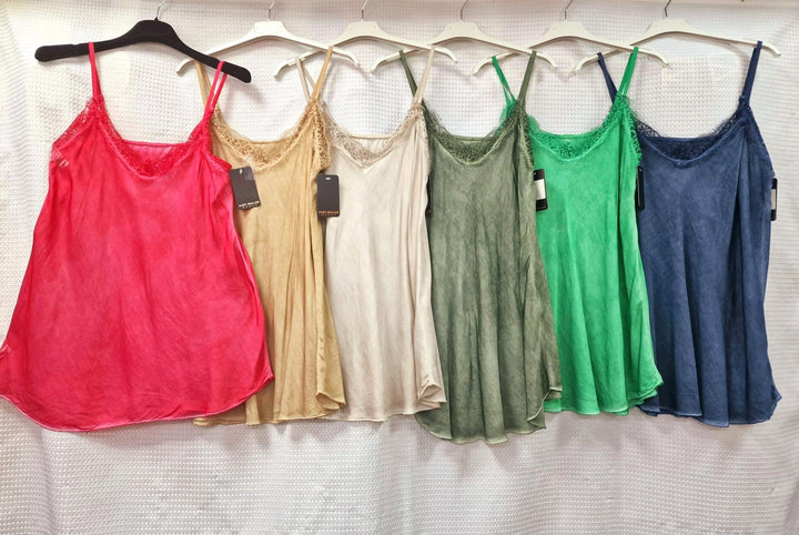 Sateen Crochet Trim Vest Top - jqwholesale.com