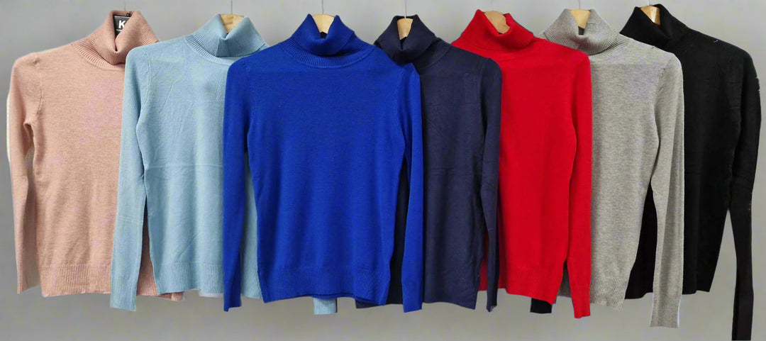 (2p.pack) Classic Polo Neck Knit Sweater - jqwholesale.com