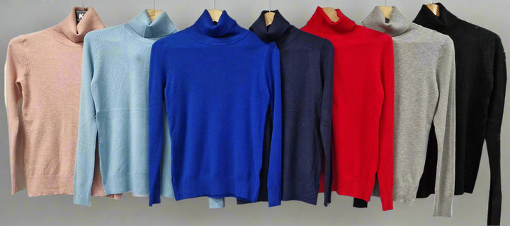 (2p.pack) Classic Polo Neck Knit Sweater - jqwholesale.com