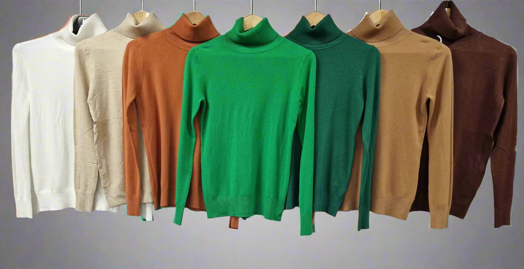 (2p.pack) Classic Polo Neck Knit Sweater - jqwholesale.com
