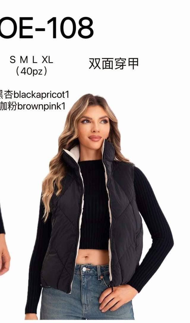 (4p.pack) Plain Reversible Leather Look Gilet - jqwholesale.com