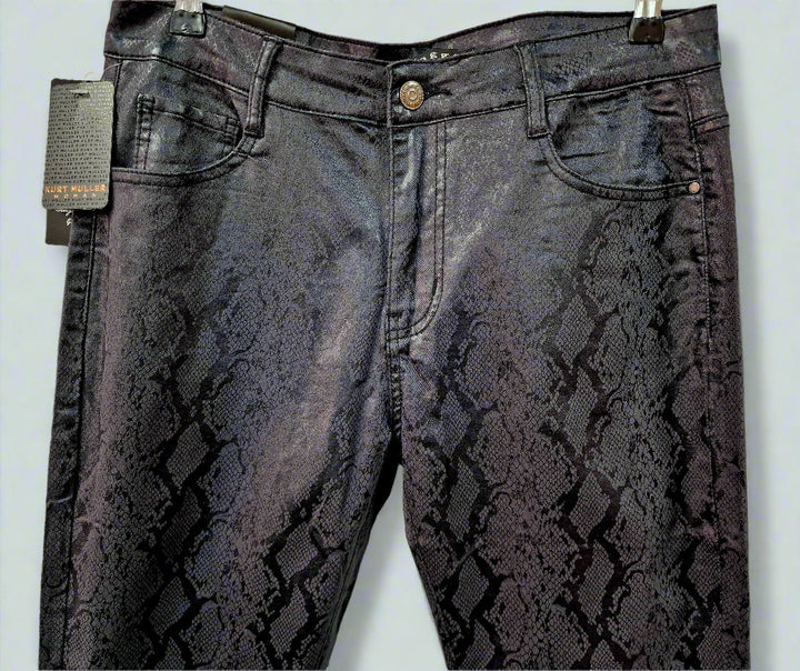 (5P.PACK) Reptile Embossed Faux Leather Jeans - jqwholesale.com