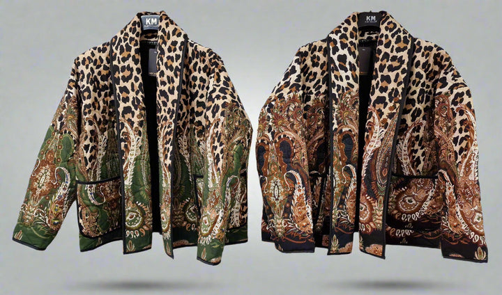 Leopard Baroque Quilted Design Jacket - jqwholesale.com