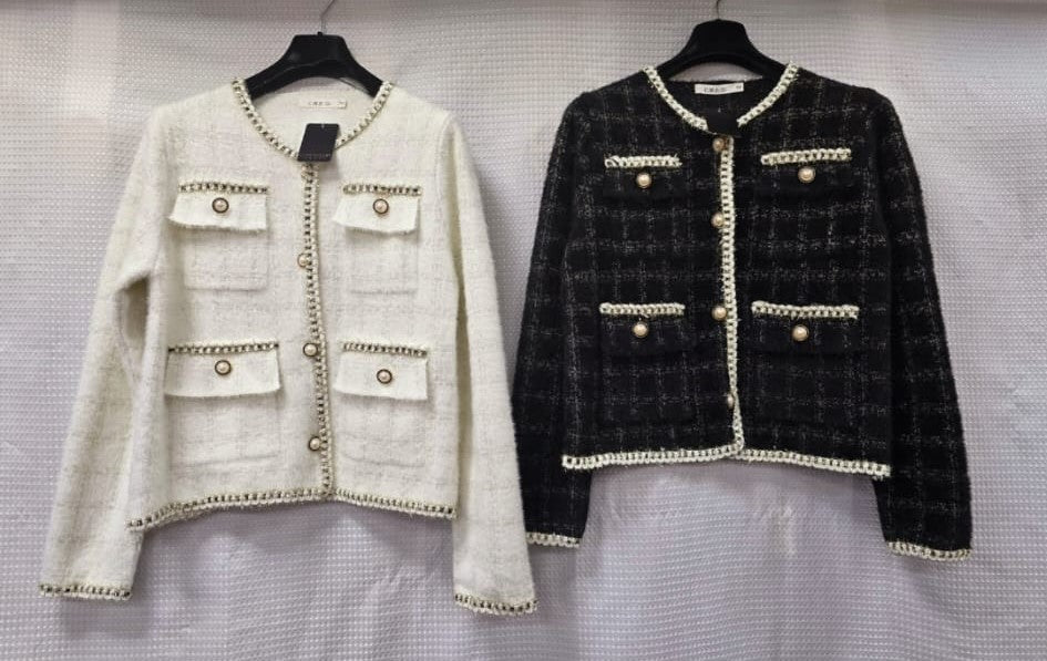 (2P.PACK) Pearl Button 4 Pocket Cardigan - jqwholesale.com