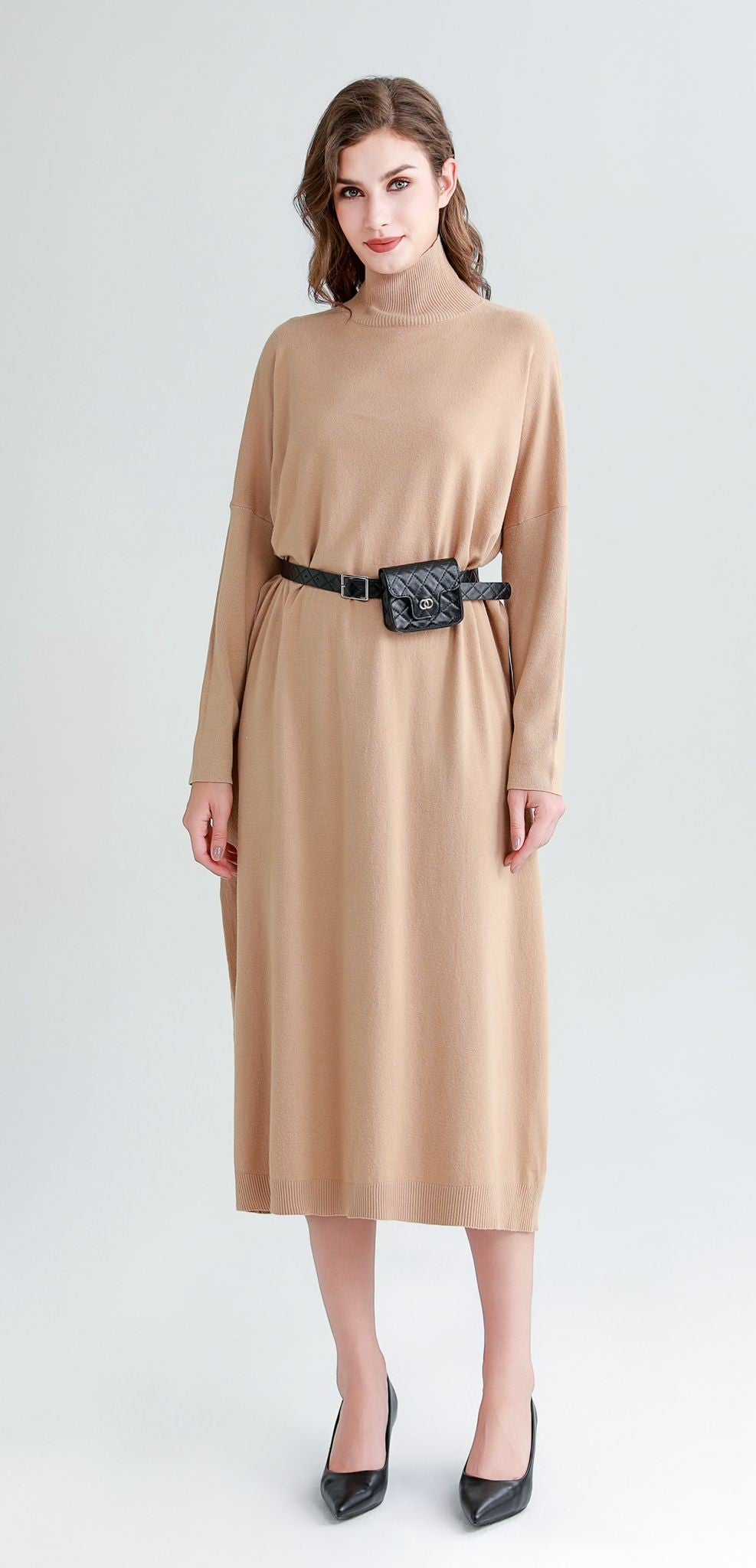 Maxi Fine Crossover CC Bag Knitted Dress - jqwholesale.com