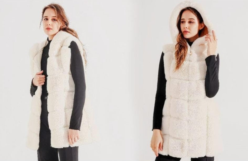 Hoody Faux Fur Zip Gilet - jqwholesale.com