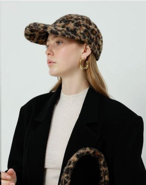 (2P.PACK) Boucle Leopard Print Baseball Cap Hat - jqwholesale.com