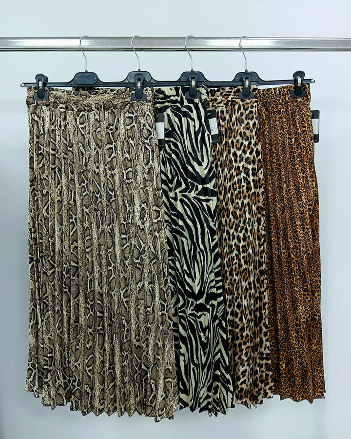 Sateen Animal Plisee Pleated Skirt - jqwholesale.com