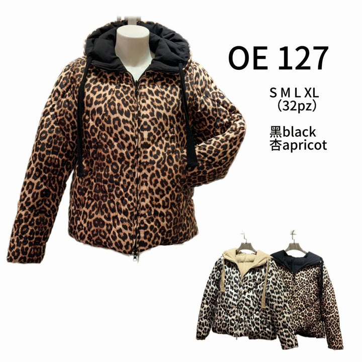 (4P.PACK) Reversible Jacket Leopard Print Hoody - jqwholesale.com