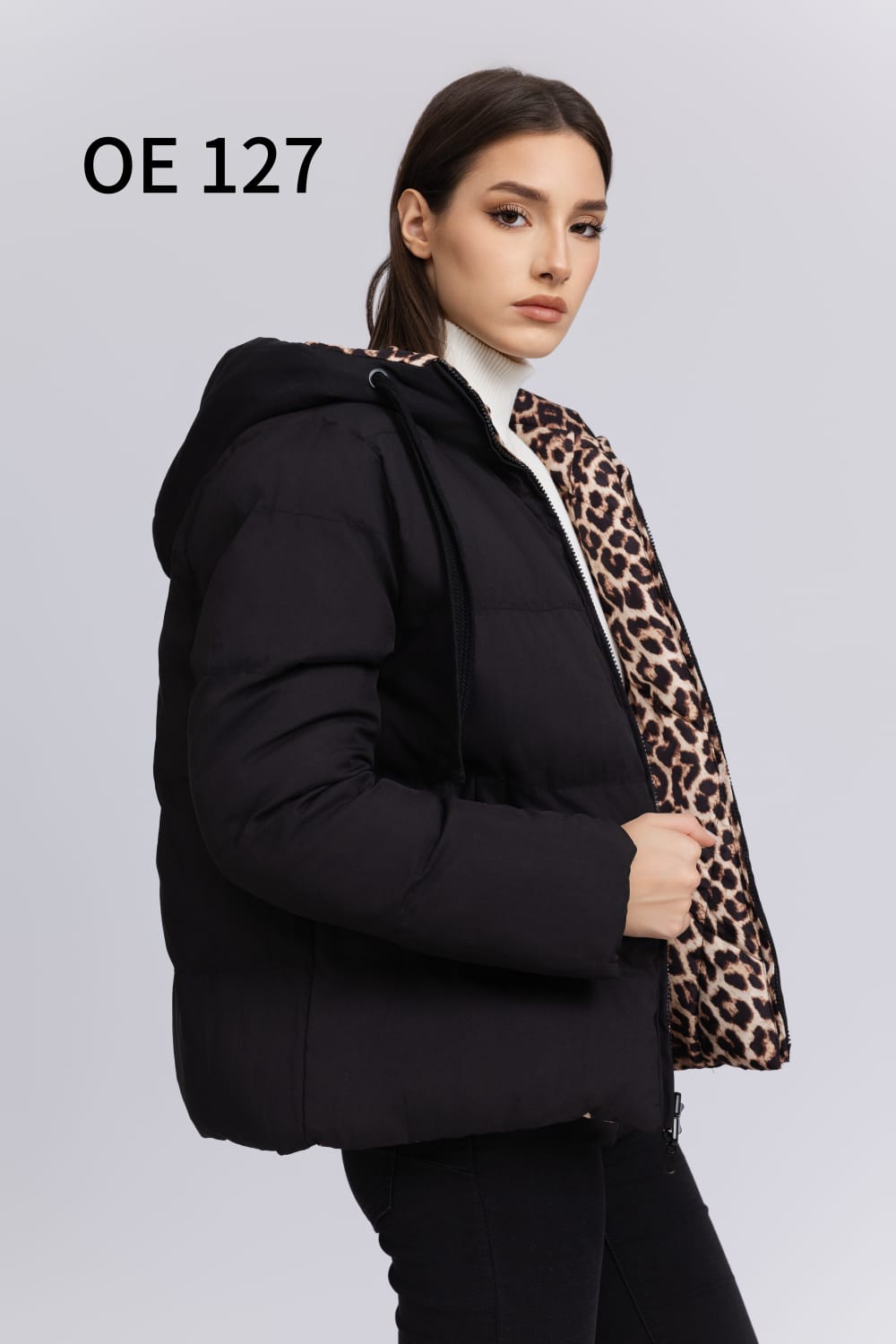 (4P.PACK) Reversible Jacket Leopard Print Hoody - jqwholesale.com