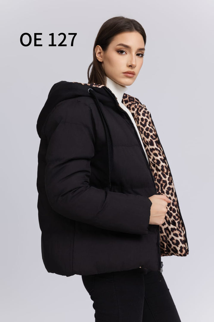 (4P.PACK) Reversible Jacket Leopard Print Hoody - jqwholesale.com