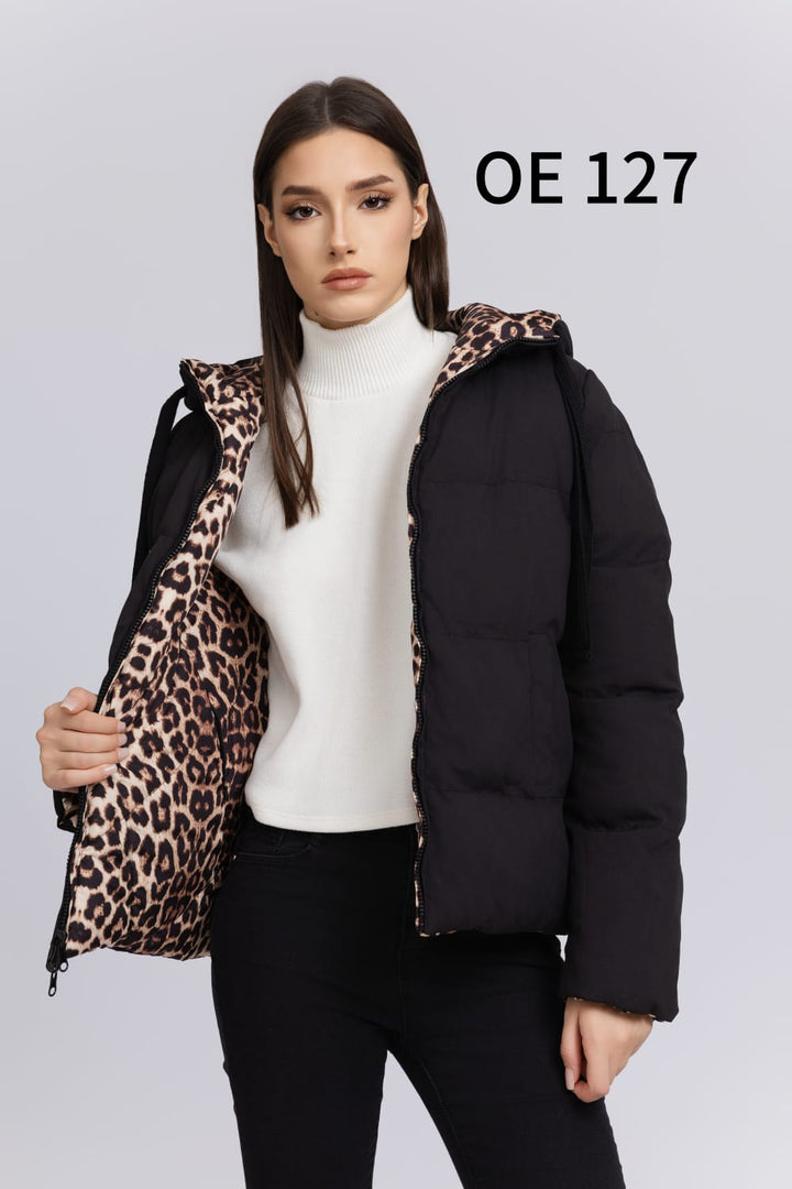 (4P.PACK) Reversible Jacket Leopard Print Hoody - jqwholesale.com
