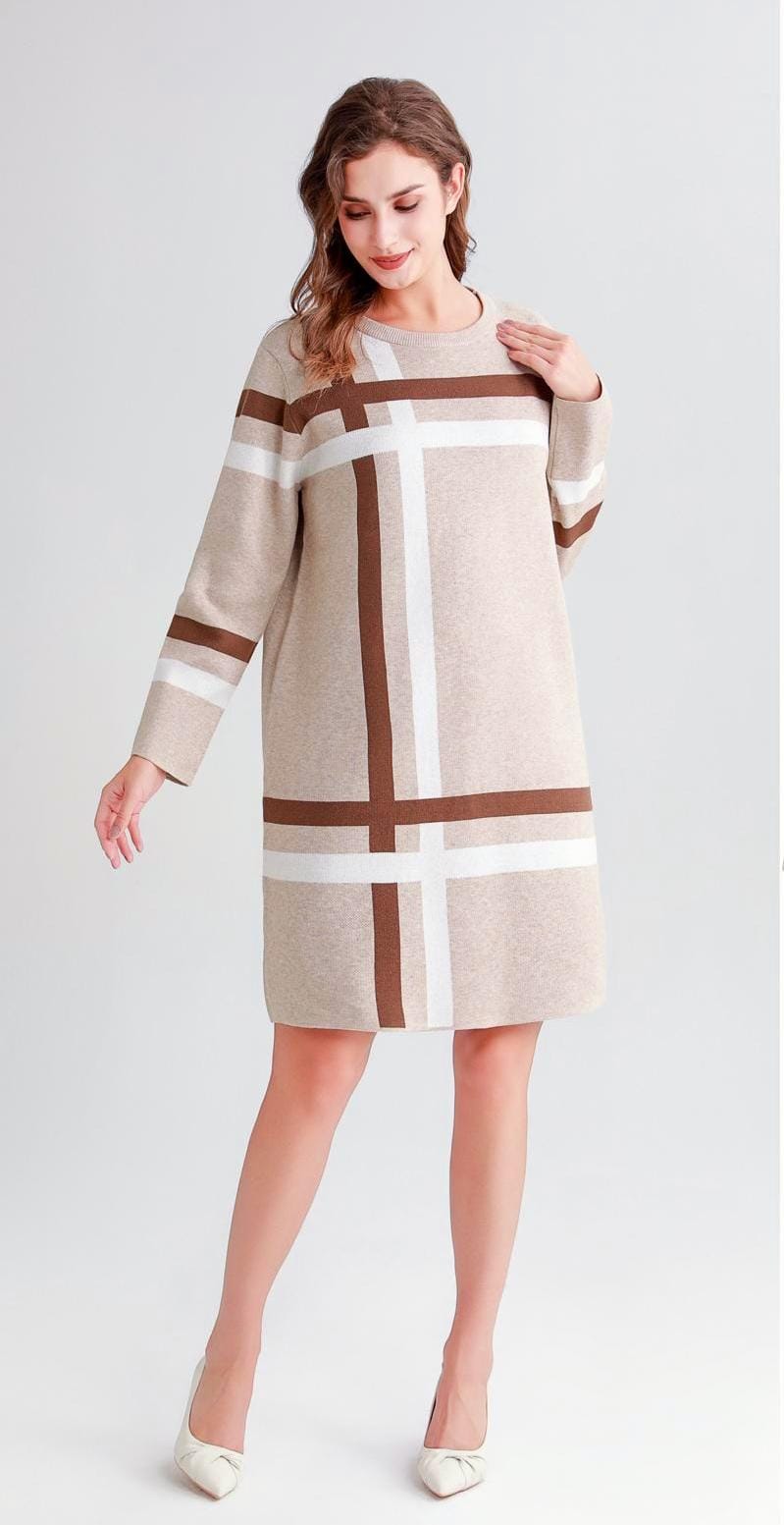Classic Knitted Check Dress (2P.PACK)
