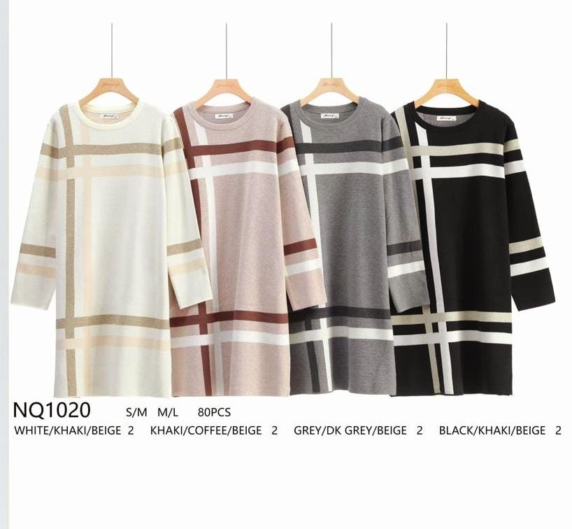 Classic Knitted Check Dress (2P.PACK)