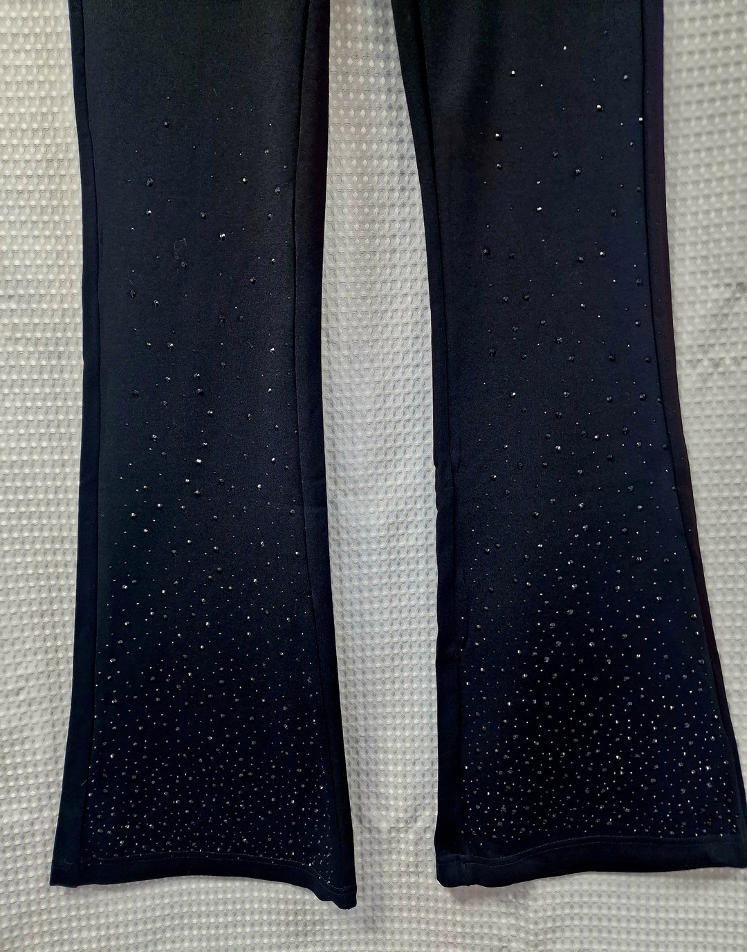 (4P.PACK) Bootcut Sparkle 2 Pocket Stretch Black Trousers - jqwholesale.com