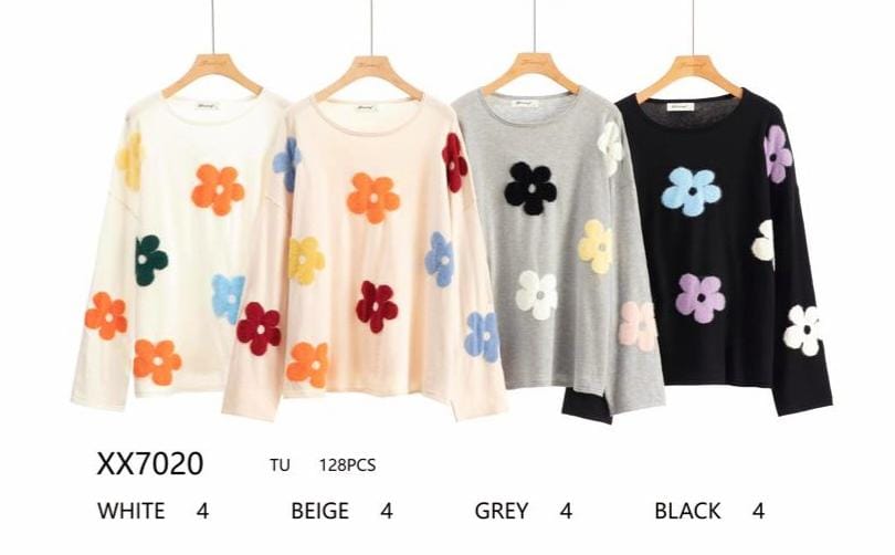 Multi Boucle Daisy Soft Fine Knit Jumper - jqwholesale.com