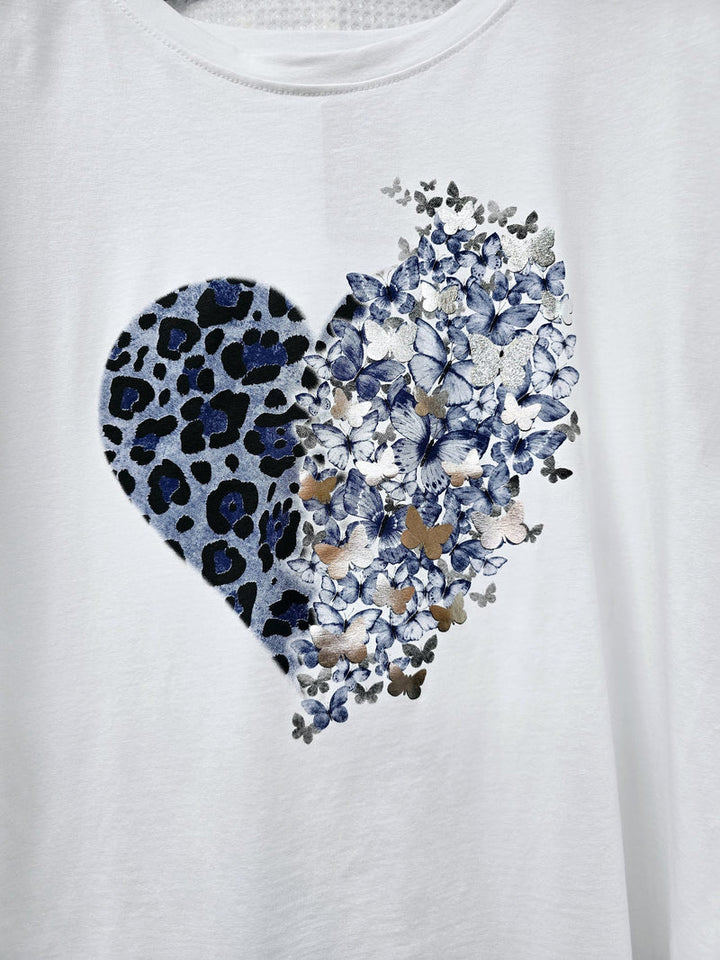 Leopard Butterfly Cotton T-Shirt Top - jqwholesale.com
