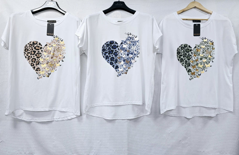 Leopard Butterfly Cotton T-Shirt Top - jqwholesale.com