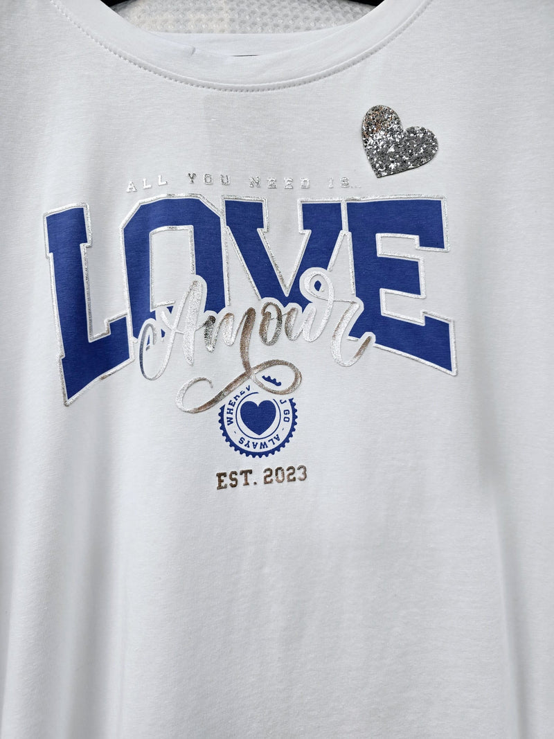 Love Slogan Cotton T-Shirt Top - jqwholesale.com