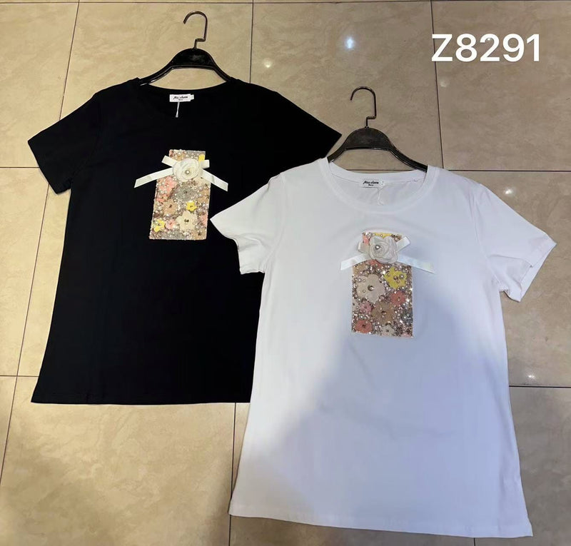 (2P.PACK) Pearl EDT Emb Cotton Top - jqwholesale.com