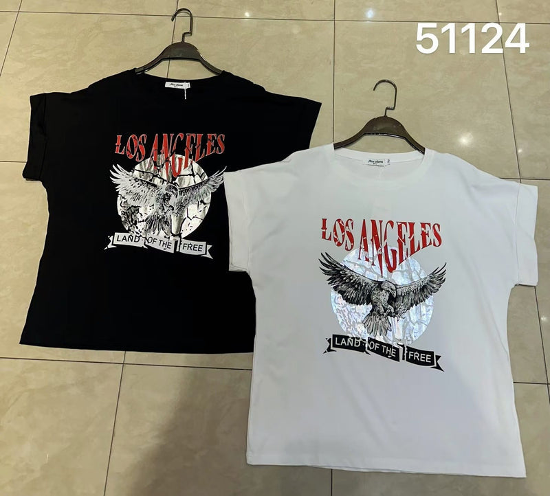 (2P.PACK) Vintage LA Cotton Top T-shirt - jqwholesale.com