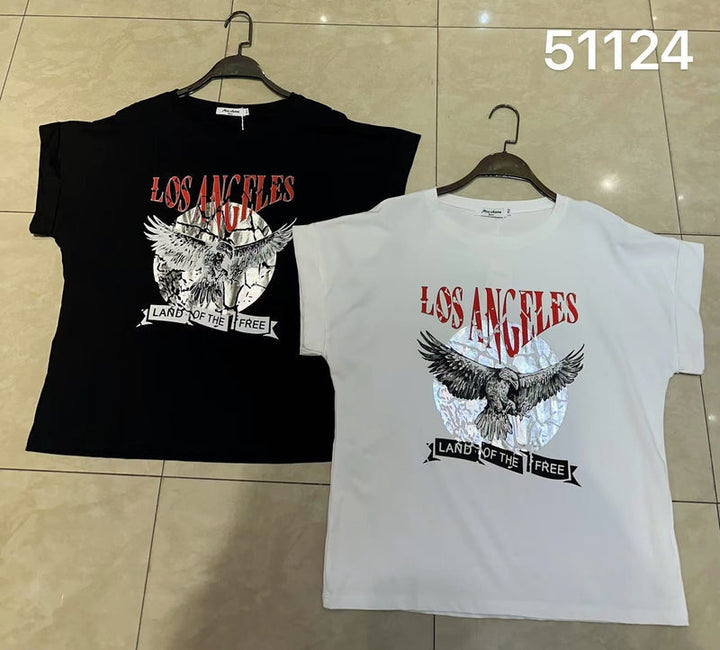 (2P.PACK) Vintage LA Cotton Top T-shirt - jqwholesale.com