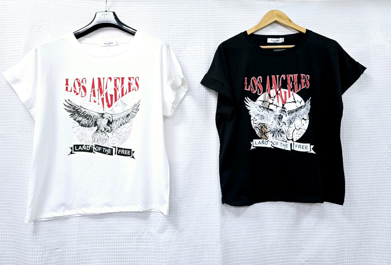 (2P.PACK) Vintage LA Cotton Top T-shirt - jqwholesale.com