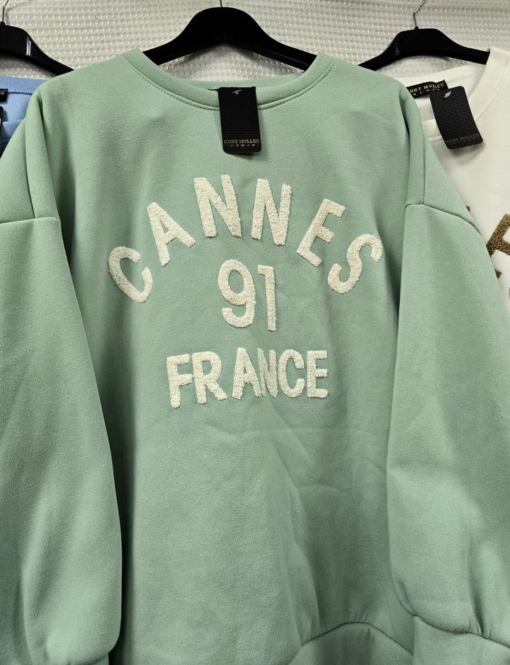Cannes Oversized Cotton Sweatshirt Top - jqwholesale.com