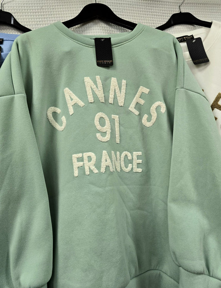 Cannes Oversized Cotton Sweatshirt Top - jqwholesale.com