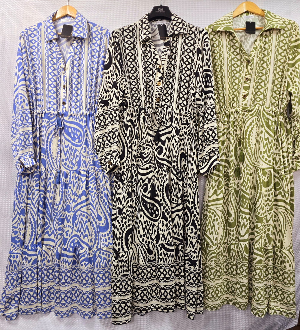 (2P. PACK) Laura Pull In Linen Effect Maxi Dress - jqwholesale.com