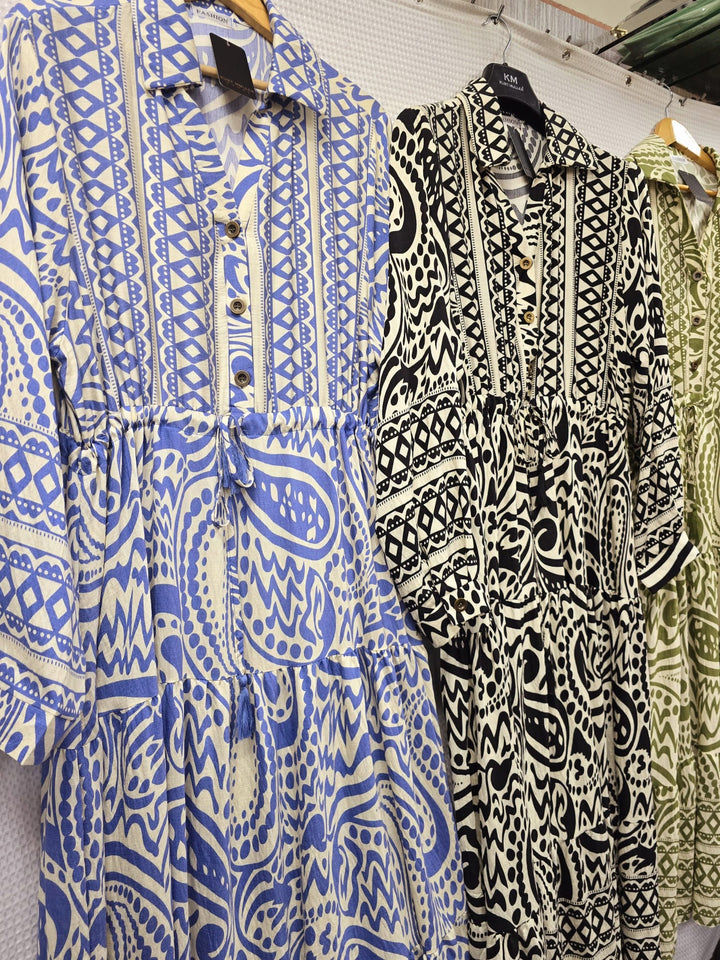 (2P. PACK) Laura Pull In Linen Effect Maxi Dress - jqwholesale.com