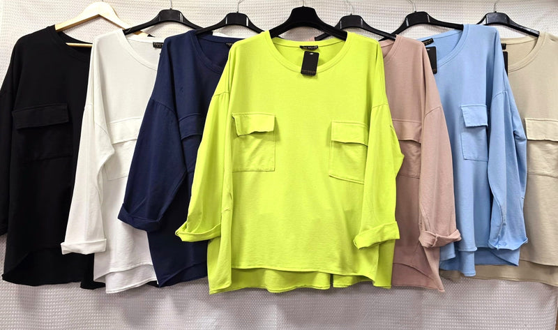 (2P.PACK) Cotton 2 Pocket Sweat Tunic - jqwholesale.com